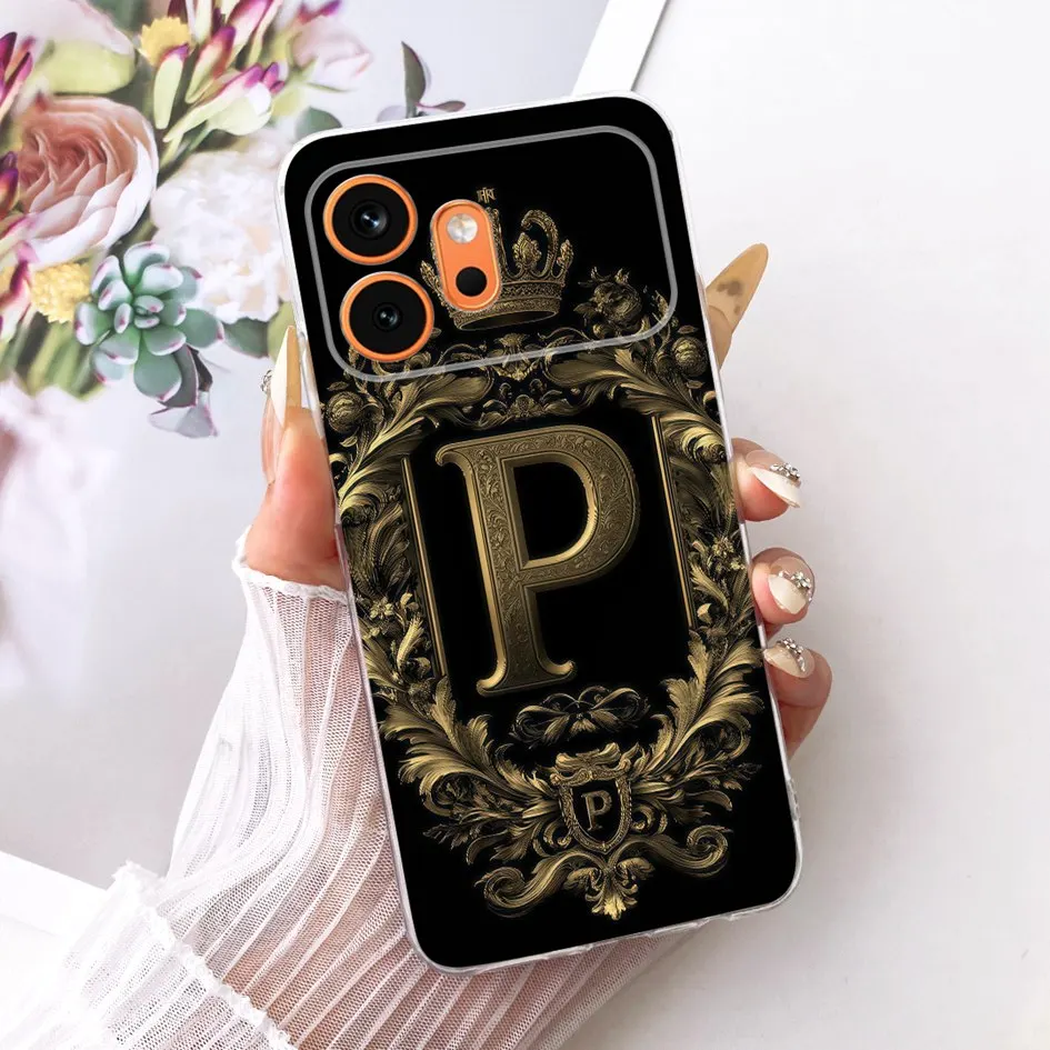 Fashionable Crown Initials Silicone Phone Case Cover, Soft and Stylish