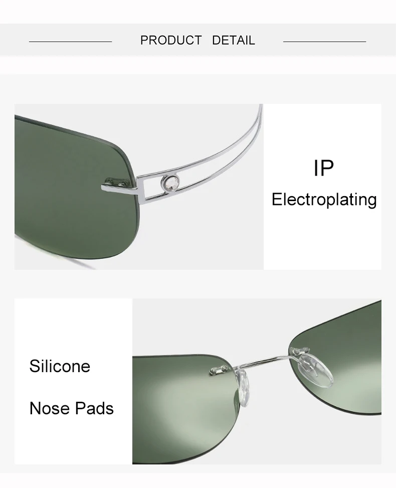 Krasivyy Women's Rimless Oval Screwless Titanium Sunglasses 10