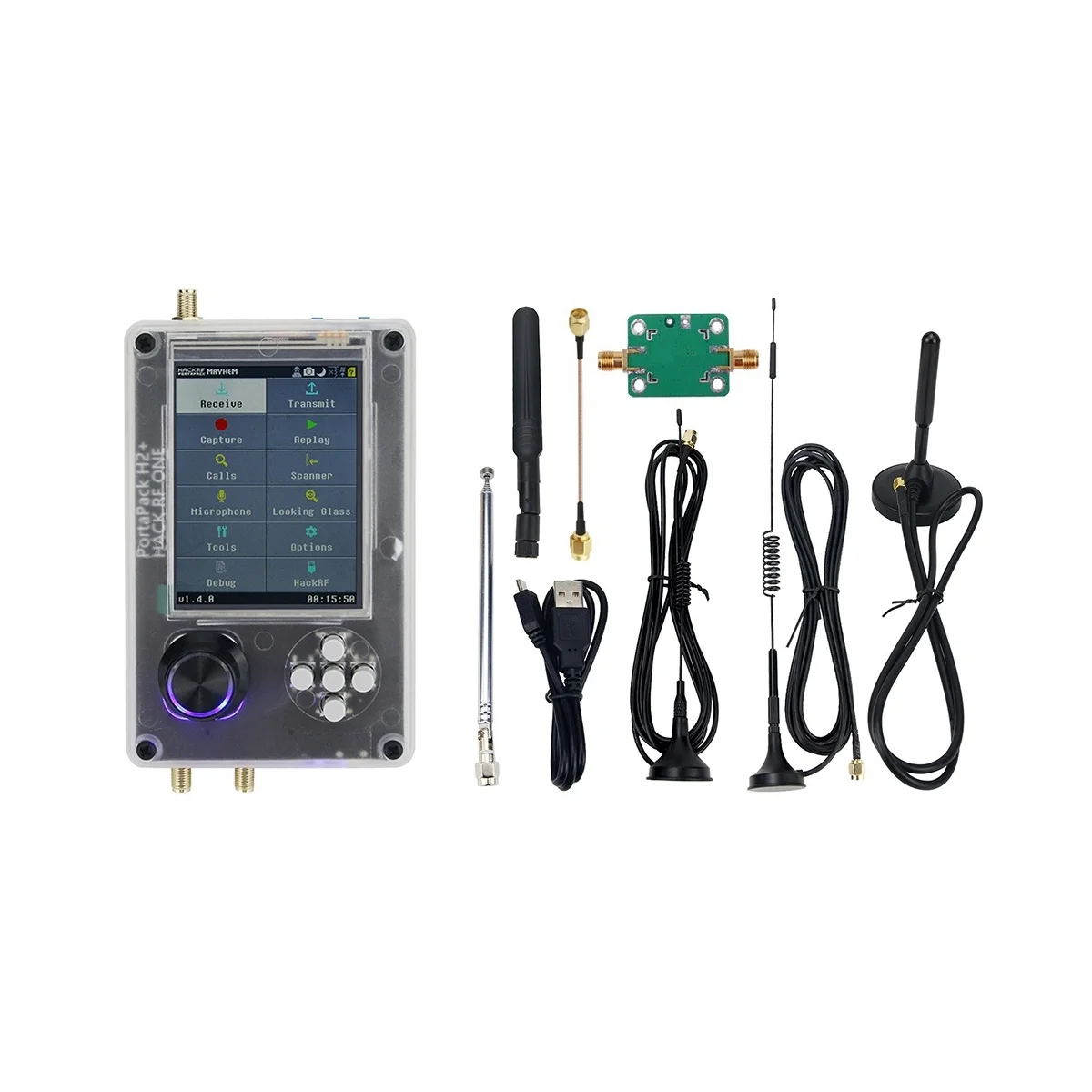 

1MHz-6GHz SDR Radio Receiver for One + Portapack H2 with 3.2Inch TFT Screen Antenna