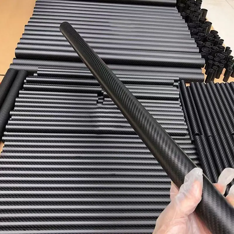 2Pcs Length 1000MM Plain Glossy 3K Full Carbon Fiber Tube High Composite Hardness DIY Japan Material Pipe RC Airplane Accessorie 2
