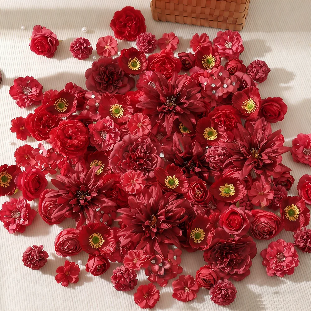 Künstliche Rosen, rote Kunstblumen für Zuhause, Raumdekoration, Garten, Hochzeitsdekoration, DIY-Bastelarbeiten, Geschenke, Girlanden-Zubehör