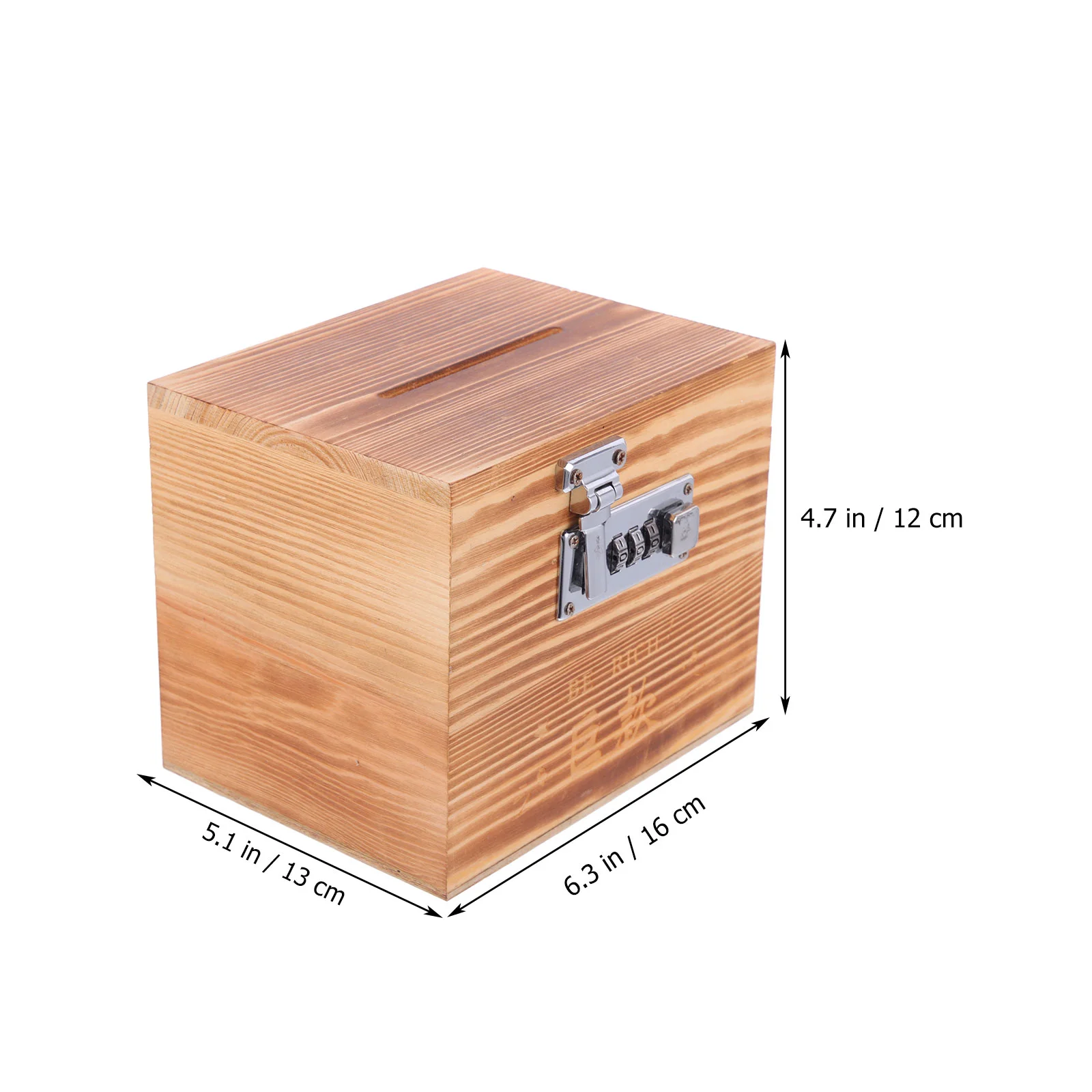 Salvadanaio In Legno Con Serratura A Combinazione | Vintage Con Lucchetto | Regalo Per Bambini E Adulti