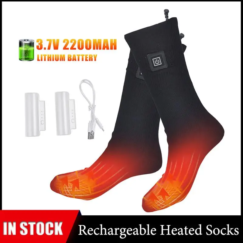 

Electric Heated Socks With 3.7V 2200mAh Rechargeable Lithium Battery Powered Thermal Socks For Skiiing Camping Hiking dropship