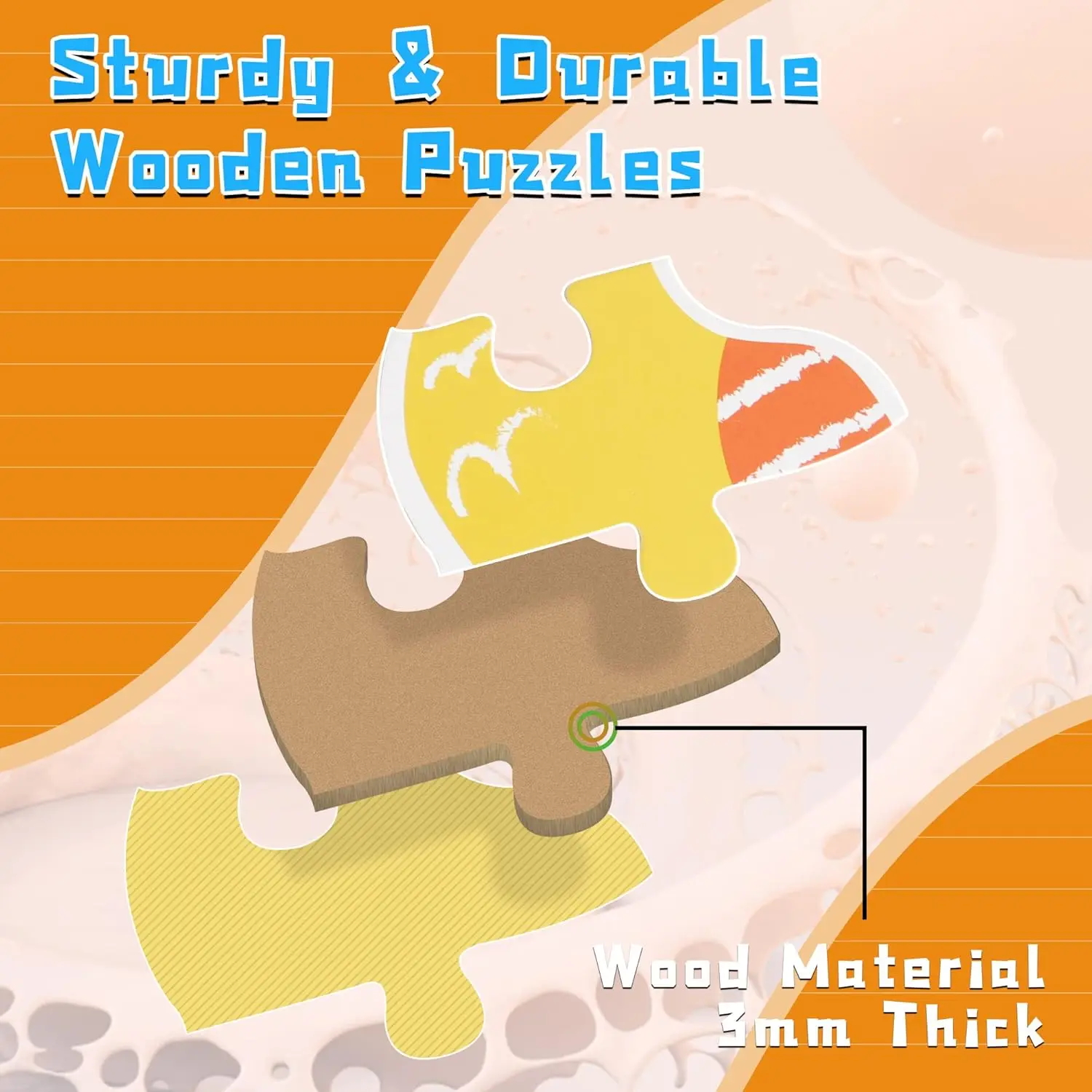 Wooden Cartoon Animal Puzzle Set 4