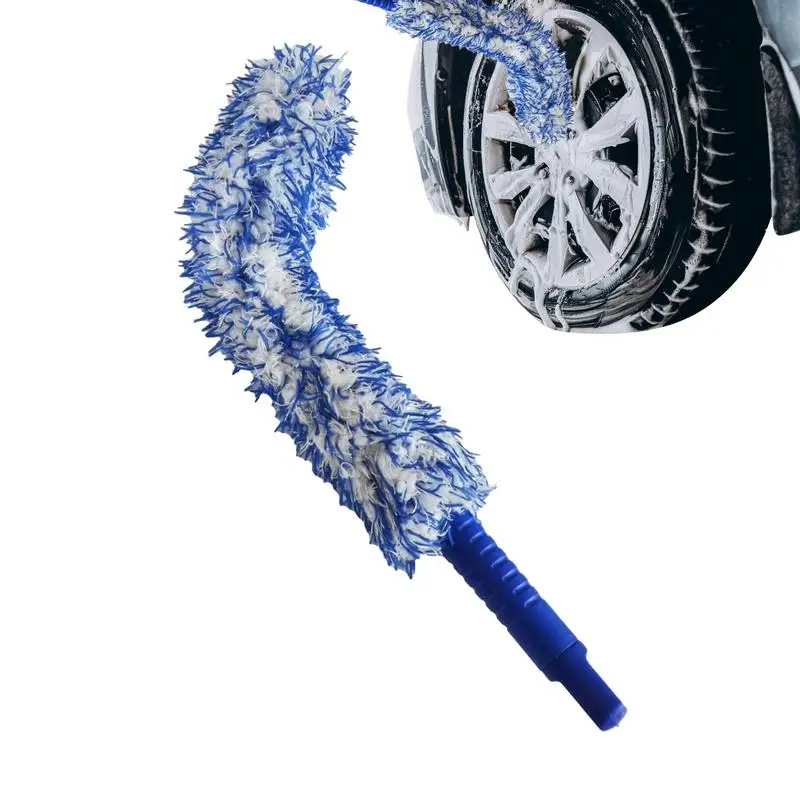 

car Wash Super Brush Plush Premium Wheels Brush Non-Slip Handle Easy To Cleaning Rims Spokes Wheel Barrel Car Accessories