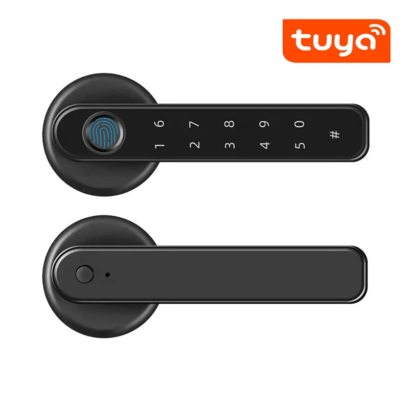 Smart Fingerprint Password Lock Electric Biometrics Code Number Single Latch Door Lock Tuya APP Remote Control