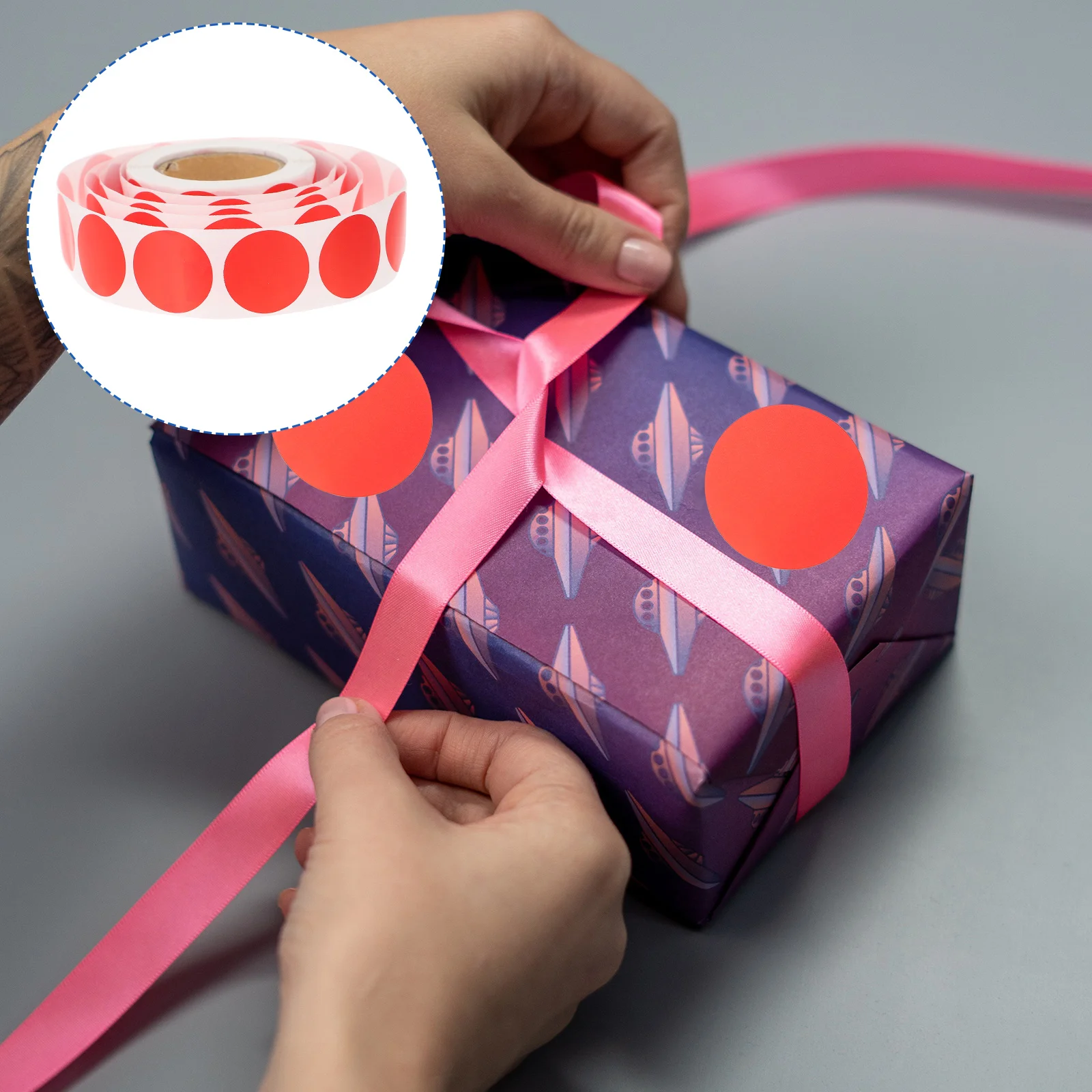 

1 Roll Round Label Stickers Circle Decals Code Dot Labels Delivery Labels Stickers Label Rolls Label Sticker for Office
