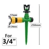 Garden Lawn Rotating Sprinkler 1/2" Male Thread Plastic Spike Sprinkler Nozzle 360 Degree Automatic Rotating Watering Irrigation 4
