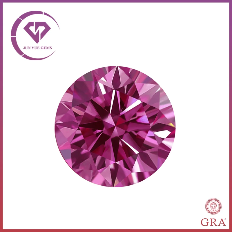 Pink / Sakura Moissanite Gemme Sciolte 0.5-5.0Ct Moissanita Lab Diamonds 3Ex Round Cut Pass Diamond Tester Con Rapporto Gra