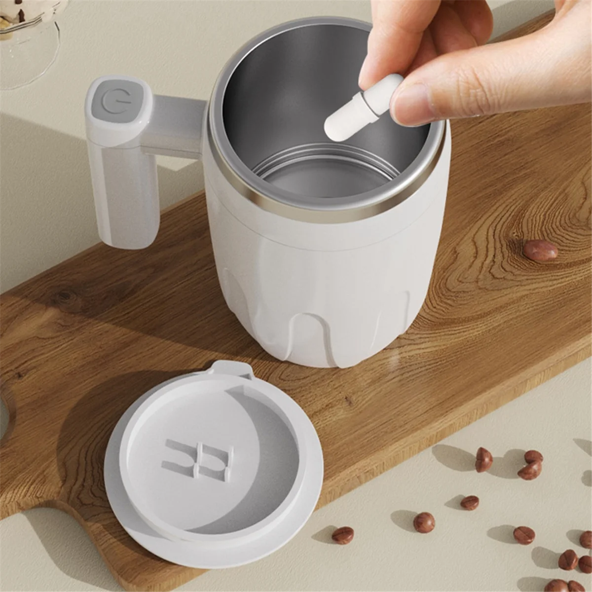 

Самоперемешивающаяся кружка, кофейная чашка, USB перезаряжаемая Автоматическая Магнитная чашка для перемешивания 400 мл, самосмешивающаяся кофейная чашка, белая