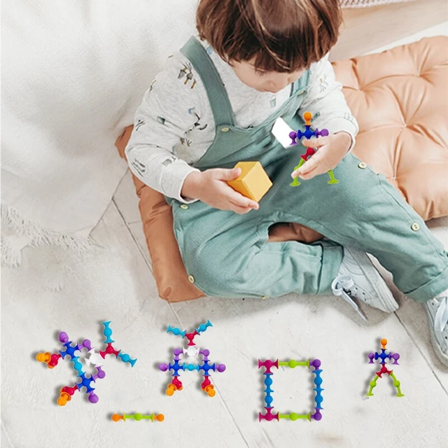 Ensemble de petites ventouses assemblées pour enfants, intérieur du maire,  petite taille, ventouse en silicone, créativité dos, construction de nuits,  jouet cadeau pour enfants, 16 pièces - AliExpress