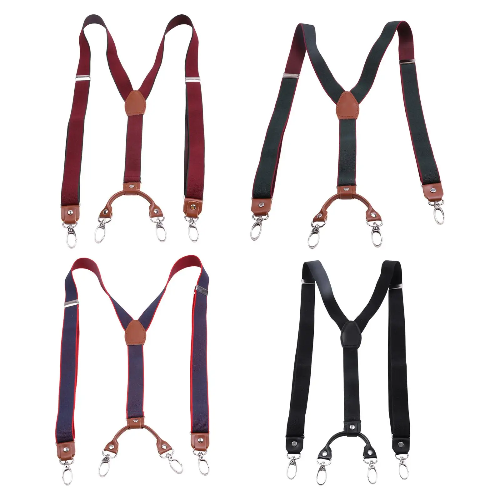 Suspenders Swivel Back Belt Loops Pants 2.5cm Width 4 Hooks Men/Women Suspender Y Back Retro Braces Suspensorios Wedding Casual