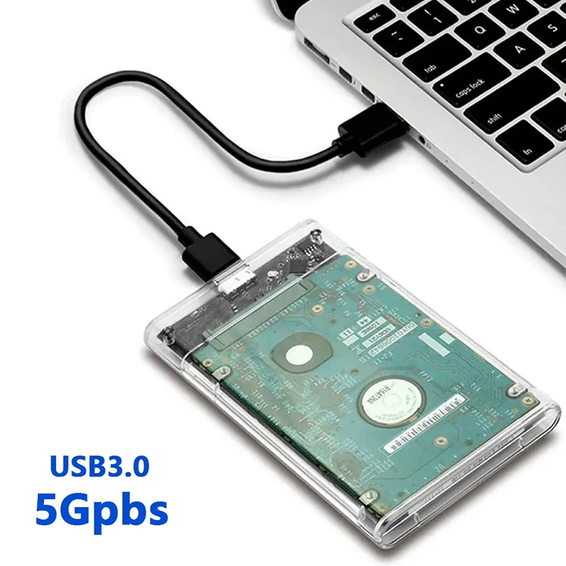 USB 3.0 HDD Enclosure 2.5inch Type C SSD Hard Drive Case with 5Gbps Transfer Speed Mobile External Housing Harddisk Boxs Cable