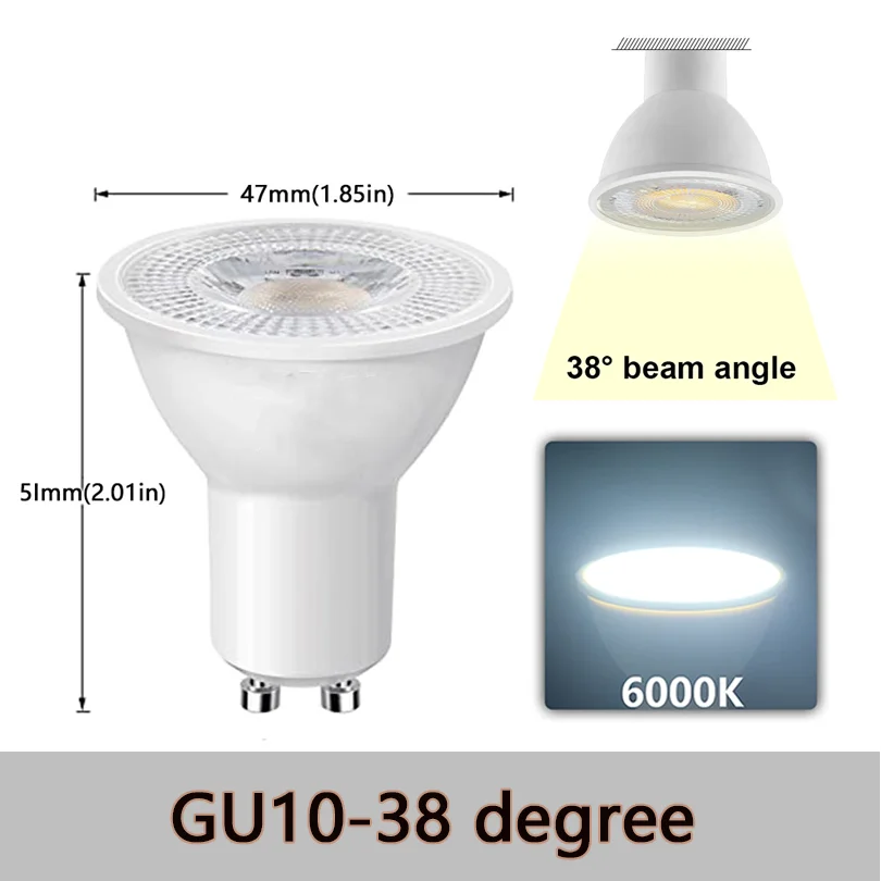 ตัวเลือกสินค้า หลอดไฟ LED GU10 ปรับกำลังไฟได้ 3-50W แสงอุ่น
