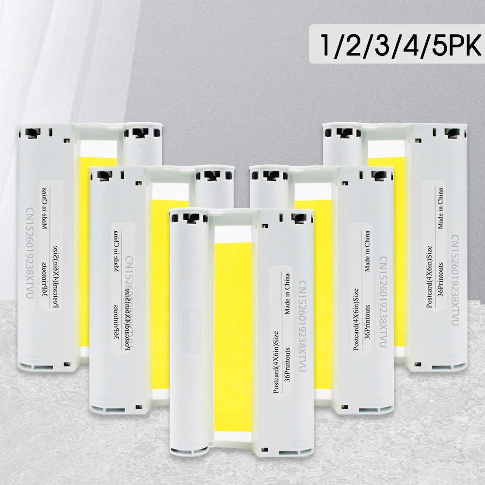 1/2/3/4/5PK for Iconic Brand Selphy Ink CP1300 CP1500 6 Inch Ink Cartridge Compatible for Iconic Brand Selphy CP1200 CP910 CP900 Photo Printer