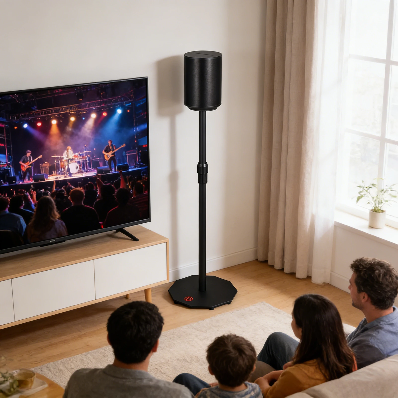 SONOS ERA 100 및 ERA 300용 금속 플로어 스피커 마운트 25.59인치-40.16인치 플로어 스탠딩 오디오 홀더 사운드 바 브래킷 홀더