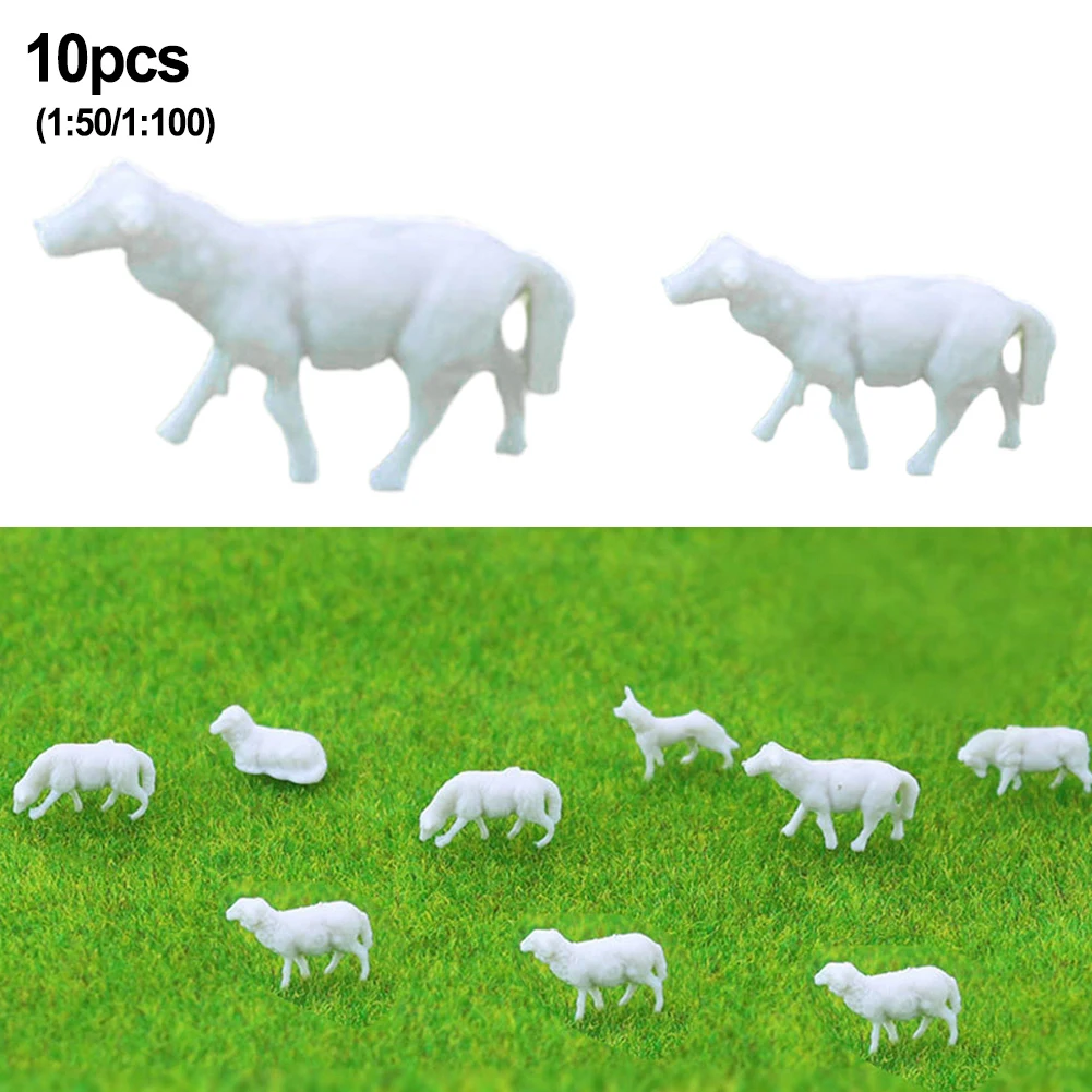 

5/10pcs 1:100 Or 1:50 Scale Model Railway Sand Table Model White Sheep Miniature Landscape Decoration Decor