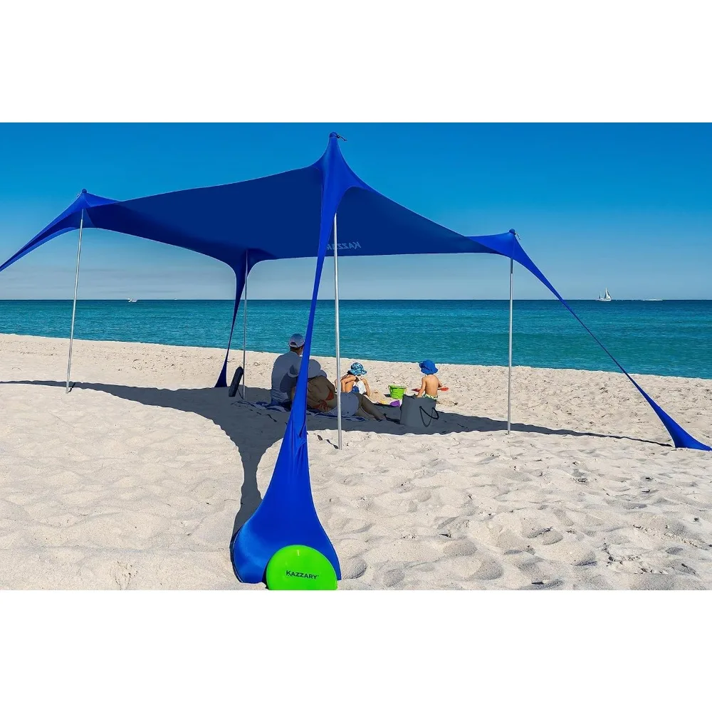 Camping Tent Canopy Sun Shade Sail Beach Tent Sun Shelter UPF50+ Lightweight Outdoor Beach Shade Canopy Easy Setup Canopy Tent Sun Shade