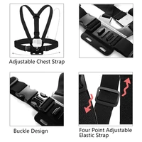 Chest Harness Mount Adjustable Chest Strap Belt with J Hook for GoPro Hero 13 12 11 10 9 8 7 AKASO SJCAM DJI OSMO Action Camera 4
