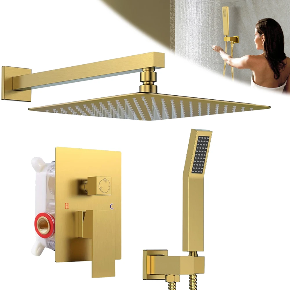 10 Inch All-Copper Shower Head with Handshower Top Shower Head Shower Combo Set for Home Bathroom Accessories