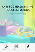 Lunettes de natation pour enfants (garçons et filles) (3-15 ans) - Grand cadre, vue HD, anti-buée, sans fuite, confortables, en silicone 5