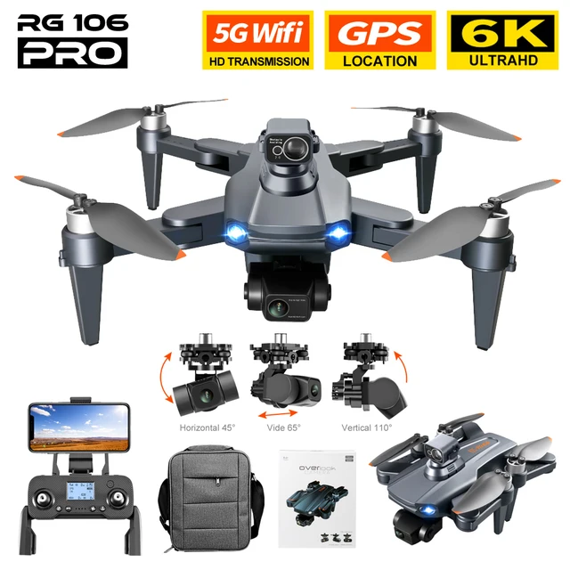 2022 New RG106 Drone 6K Dual Camera Profesional GPS Drones With 3 Axis Brushless Rc Helicopter 5G WiFi Fpv Drones Quadcopter Toy 1