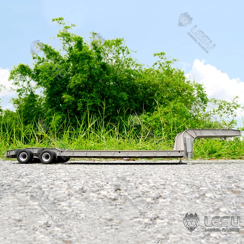 LESU RC 4Axles Metal Wood Trailer Sticker 872M for 1/14 Tamiyay RC Tractor Truck Remote Control Hydraulic Excavator TH16848 2