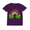 Happy St Patrick's Day Kids T Shirts Shamrock&rainbow Graphics Print Tee Top Short Sleeve Tops St Patricks Day Girl Summer Gift 6