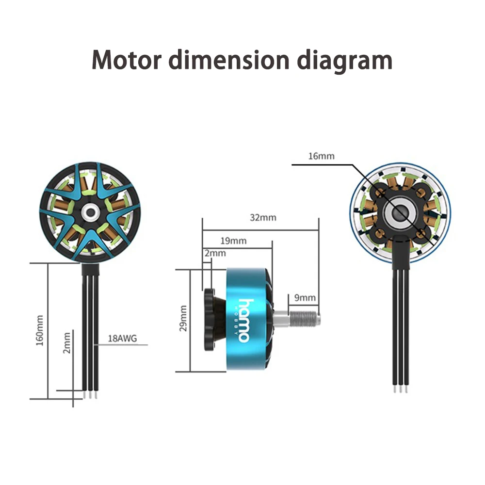 Moteur Brushless 2306 1750KV/1950KV pour Drone FPV Course
