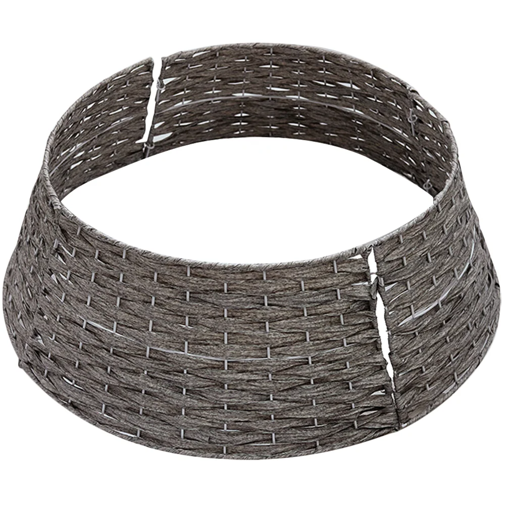 

Christmas Tree Collar 60X40Cm Plastic Rattan Tree Collar Round Christmas Tree Base Cover Rustic Tree Ring Woven Tree Skirt