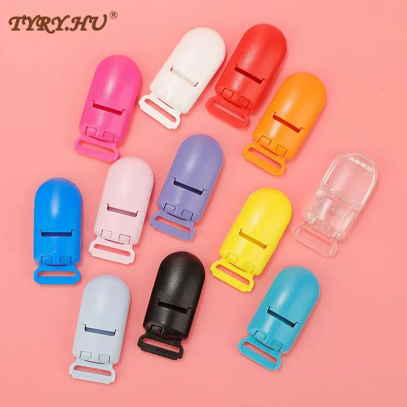 10pcs Baby Pacifier Clips Solid Plastic Pacifier Clips Soother Holder Infant Nipples Holder Multi Color Clamp Toy pacifier clip pacifier chain
