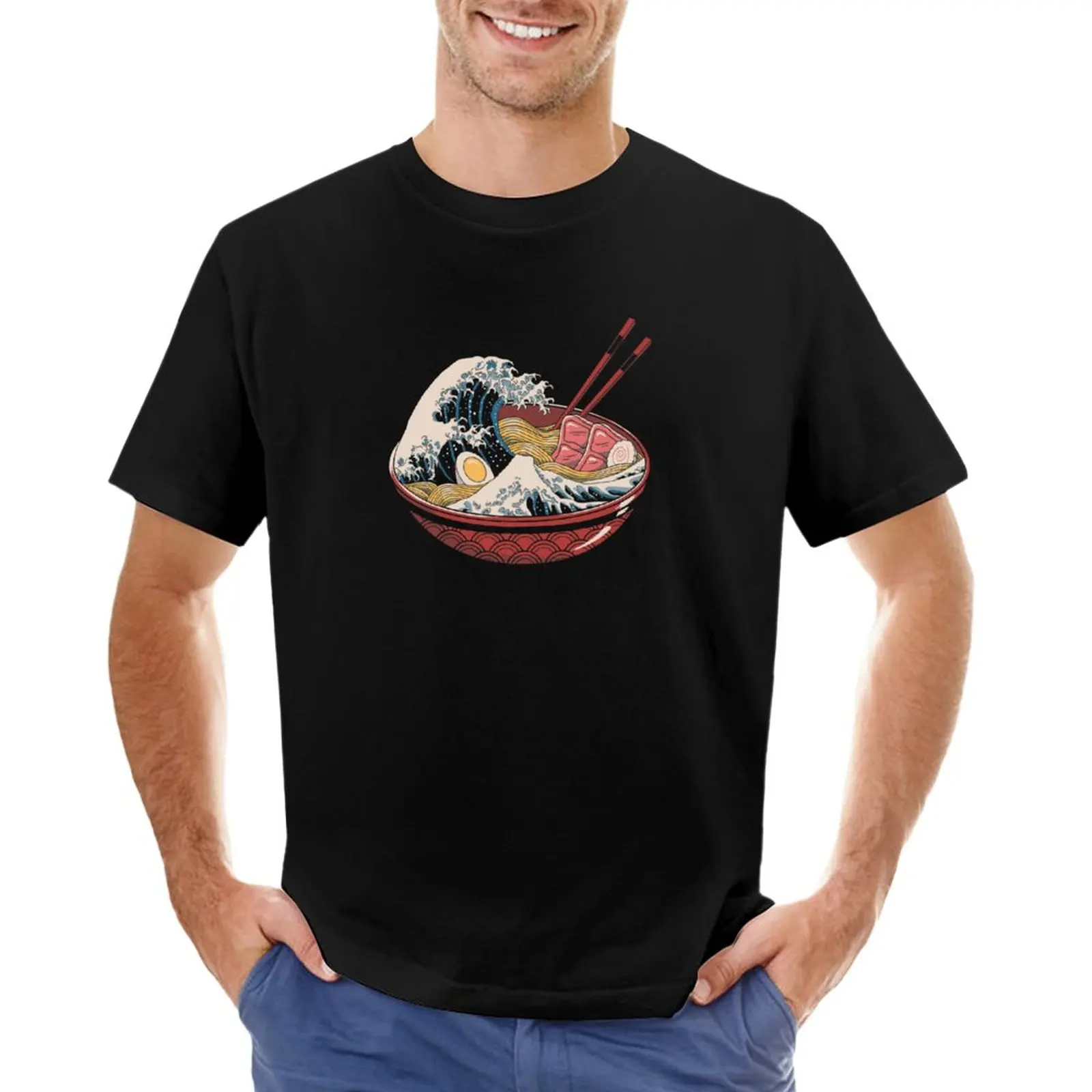 

Great Ramen Wave T-Shirt tops custom t shirt sweat shirts hippie clothes mens big and tall t shirts