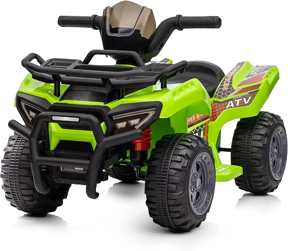 

6V Quad Ride-On Toy for Toddlers 1-3 with Music, Forward & Reverse - Green