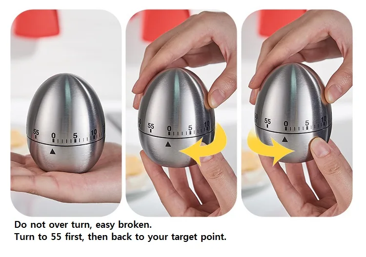 Description Picture 2 of itemSteel Kitchen Timer with Alarm for Cooking Apple Egg Countdown 0-55 Min