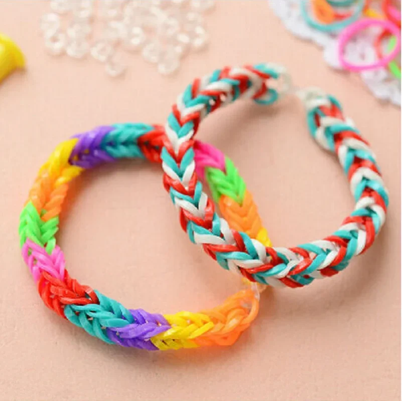 600 stücke Neue Fluoreszenz Glow Armbänder Machen Liefert DIY Gummi Webstuhl Bands Handgelenk Halsketten für Mädchen Party Liefert Junge Spielzeug – Detail 4