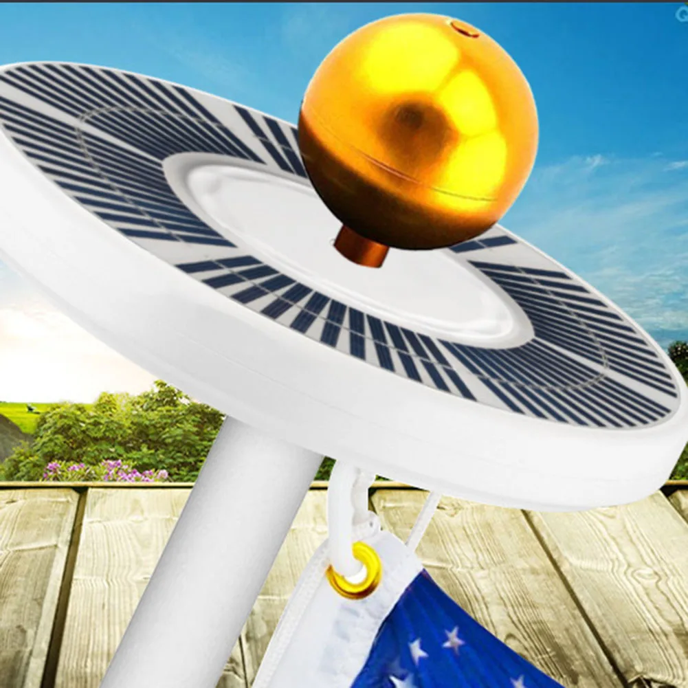 Solar Flagpole Light with 128 Super Bright LEDs Maximum Sunlight Conversion Camping Light Option No Cords or Batteries Needed