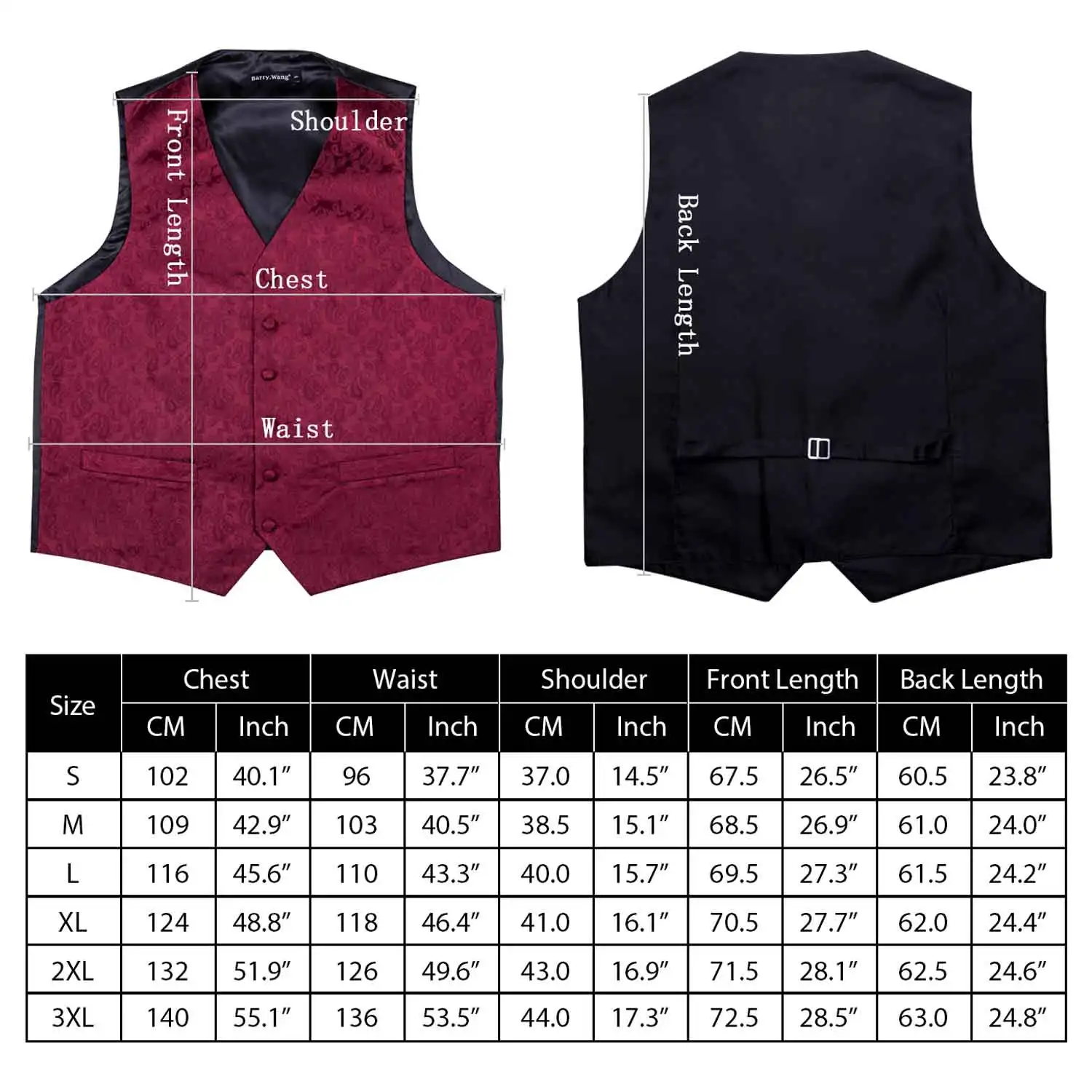 Silk Men Vest Tie Hanky Cufflinks Set dress vests
