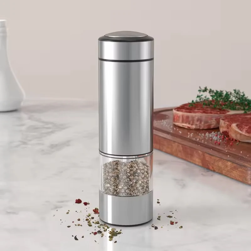 Electric Automatic Salt and Pepper Grinder Set with Led Light Grinder Set Spice Mill Adjustable Spices Kitchen Tools