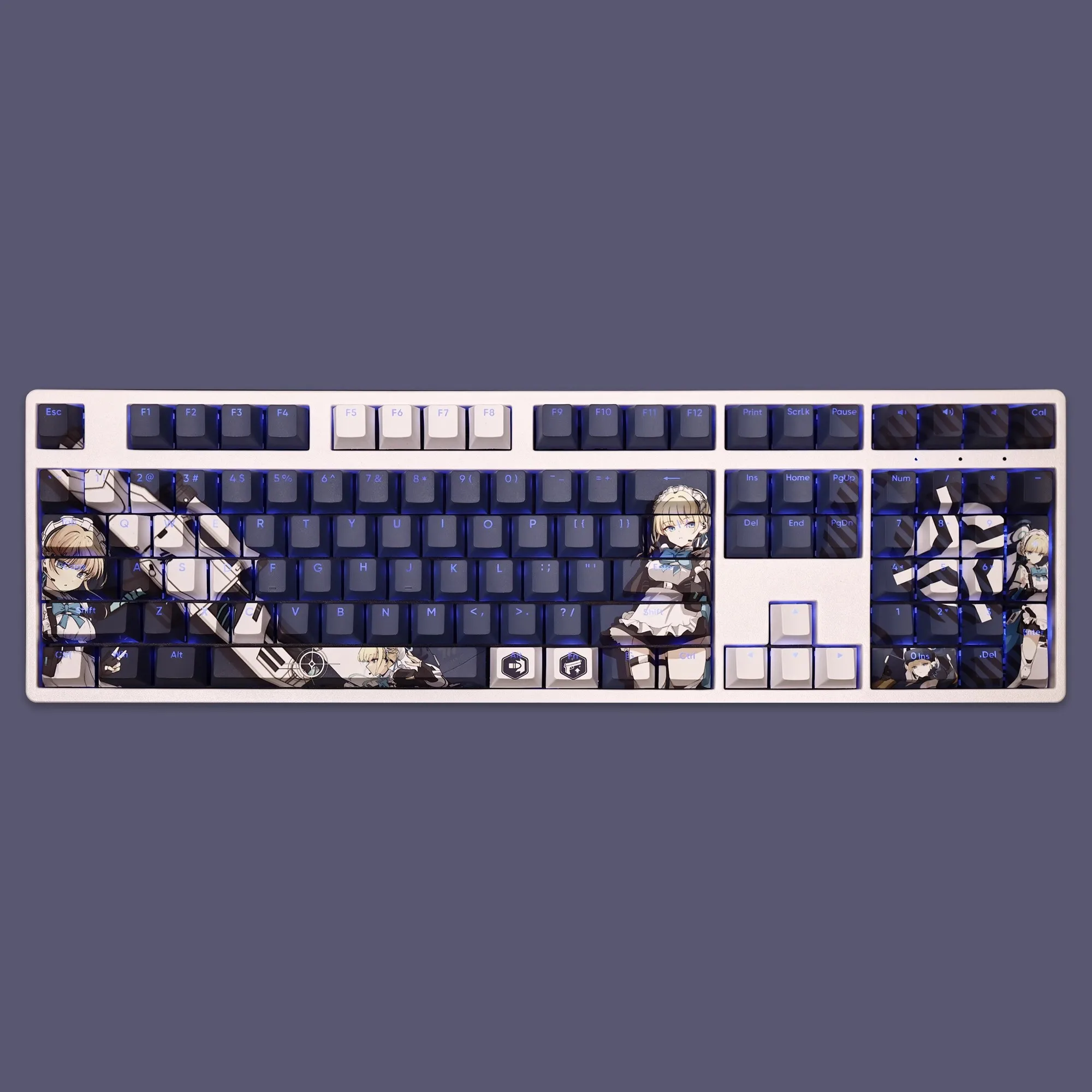 Azul Arquivo Asuma Toki Keycap Pbt Dye Subbed Keycaps Anime Game Key Caps para Ansi 61 87 104 108 Teclado 108 Teclas Definir - Imagem 3