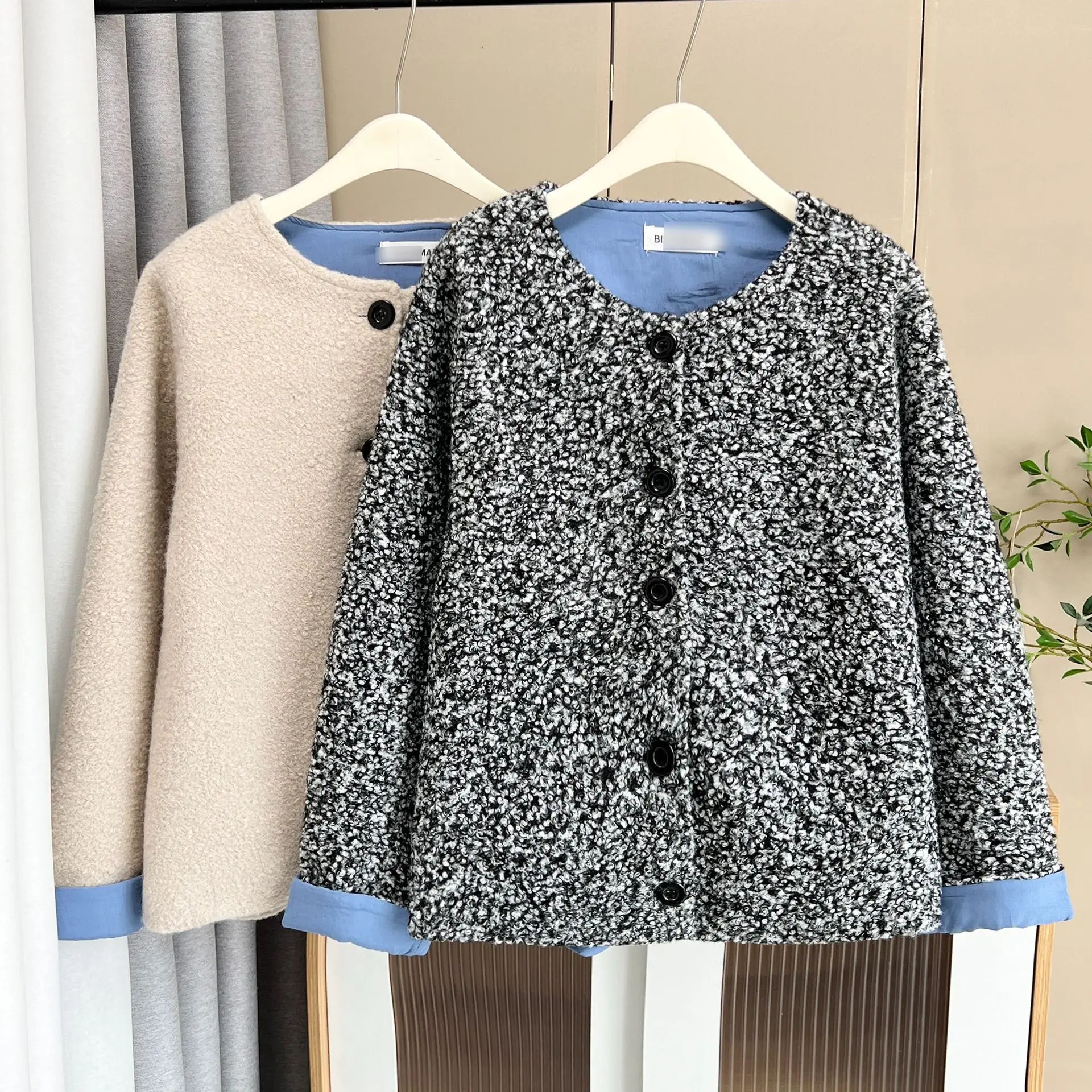 XXXXL Fashion Plus Size Women's Woolen Coat Autumn And Winter New Chic Style single-breasted Jacket 1742