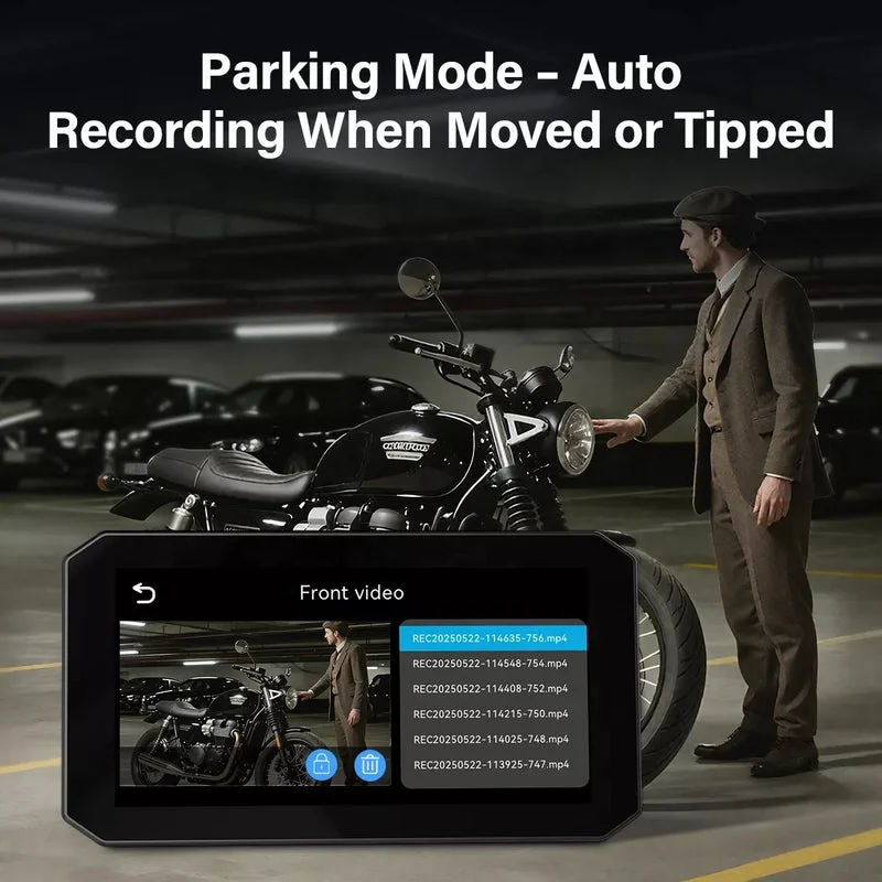 오토바이 네비게이션 GPS 도난 방지 퀵 릴리스 CarPlay 및 안드로이드 Auto 5.5인치 HD 화면 TPMS 듀얼