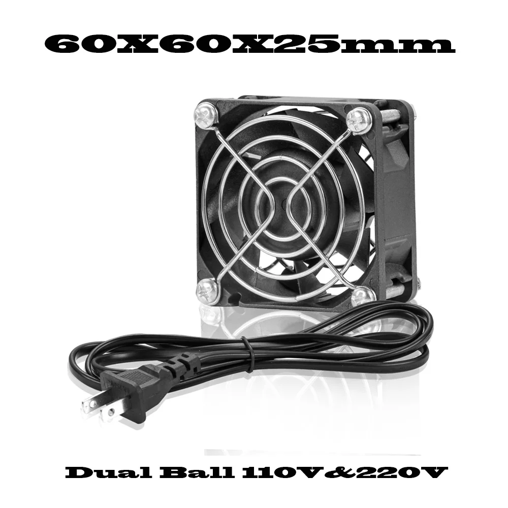 Ventilador ce ac 115v 230v 60 mm 70 mm 80 mm 92 mm 120 mm 172 mm Alta Velocidade Grande Fluxo de ar Dual Ball Ventilador Chassis Industrial com Cabo de Alimentação - Imagem 4
