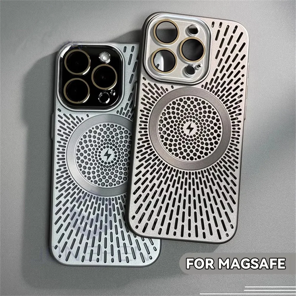Ultra Slim Heat-Resistant Breathable Phone Case with Magnetic Wireless Charging Cover