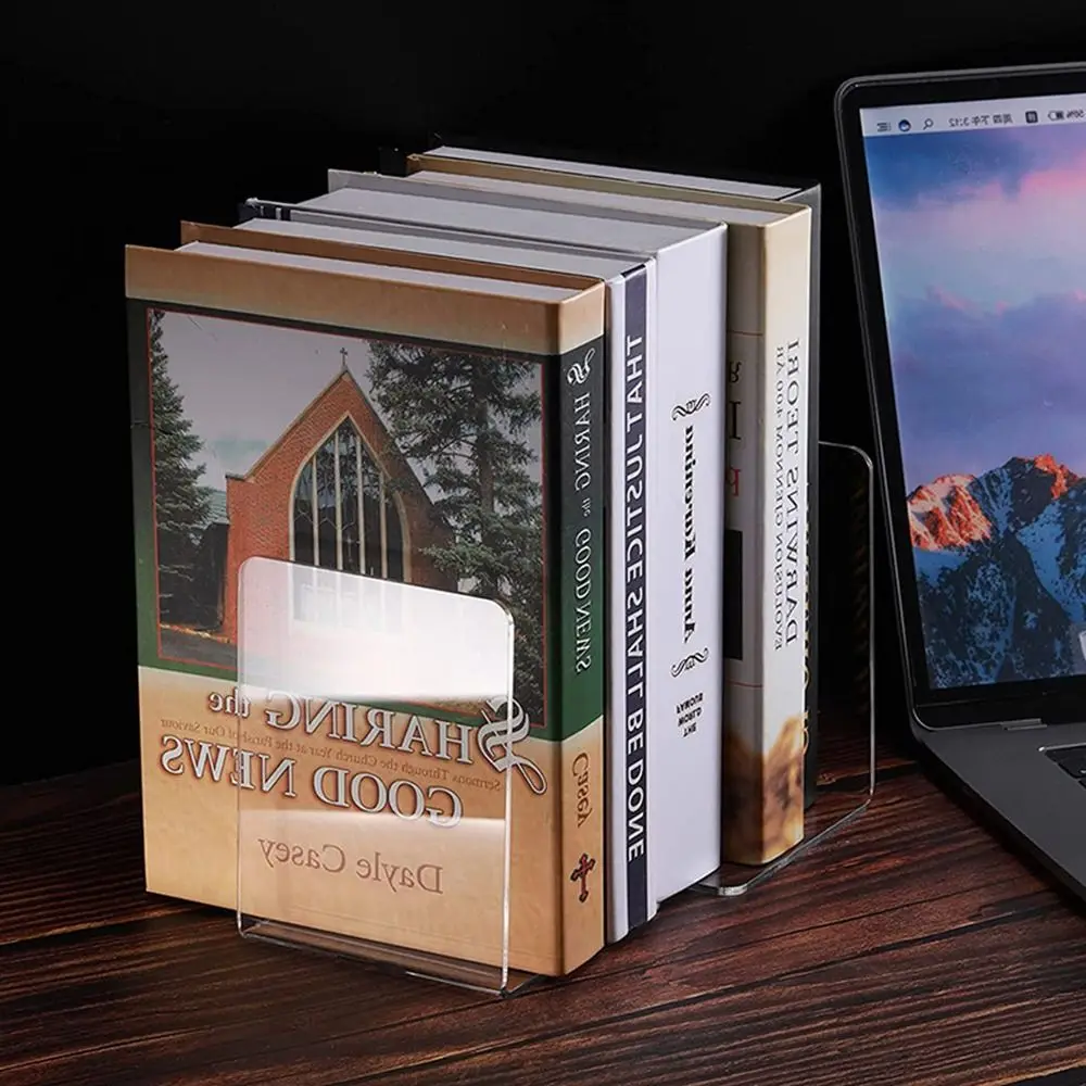 High Quality Acrylic Book Holder Multi Functional Transparent CD Display Rack Portable Mobile Phone Support Desktop Use