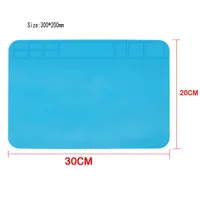 30X20cm Blue Repair Pad Insulation Heat-Resistant Solder Station Silicon Soldering Mat Work Pad Desk for BGA Soldering Station 2