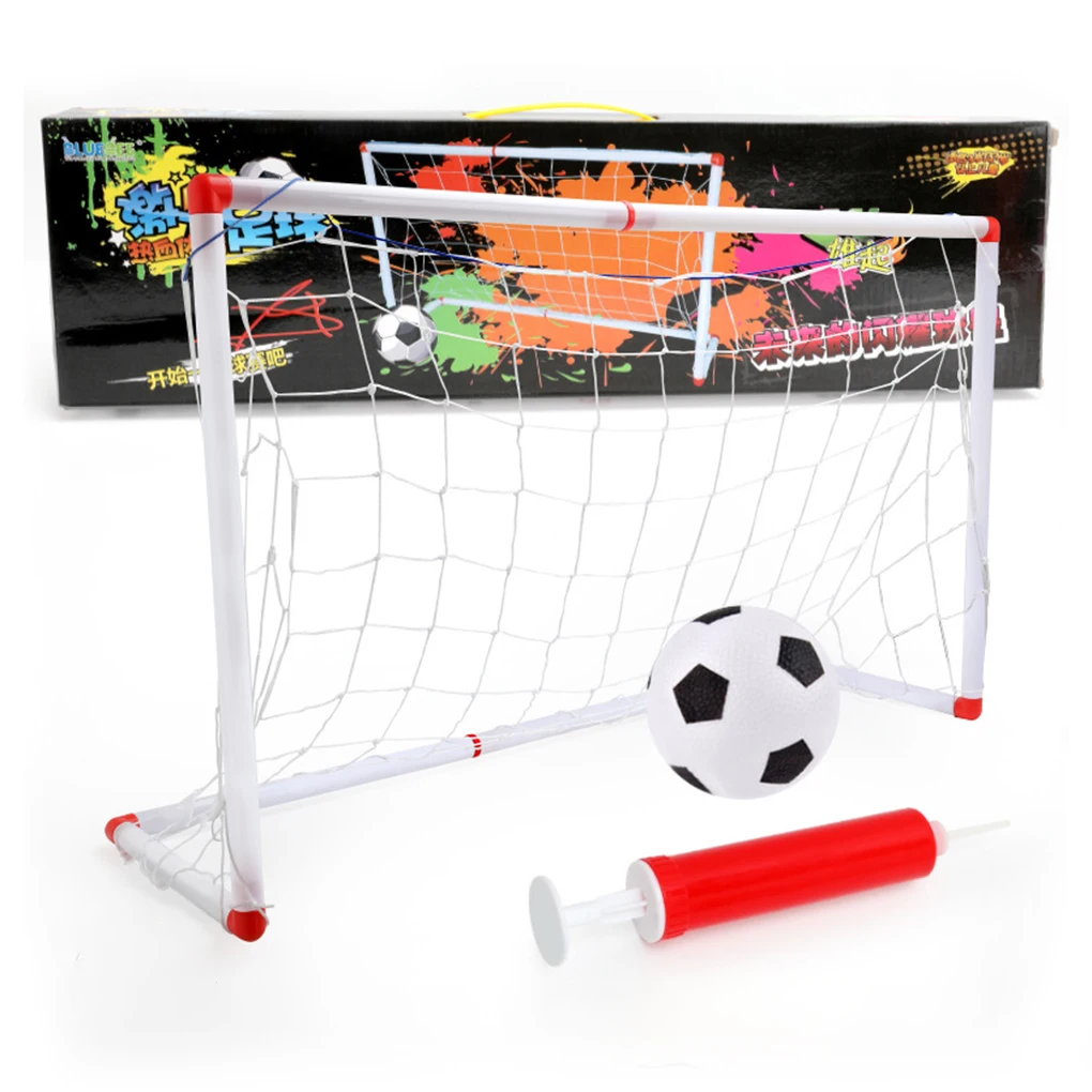 thumbnail image 1 of Mini portería de fútbol con red y poste para balón de fútbol, juguetes deportivos portátiles para niños, 1 of 5
