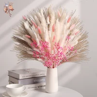 78Pcs Pink Eternal Pampas Grass Flower Bouquet