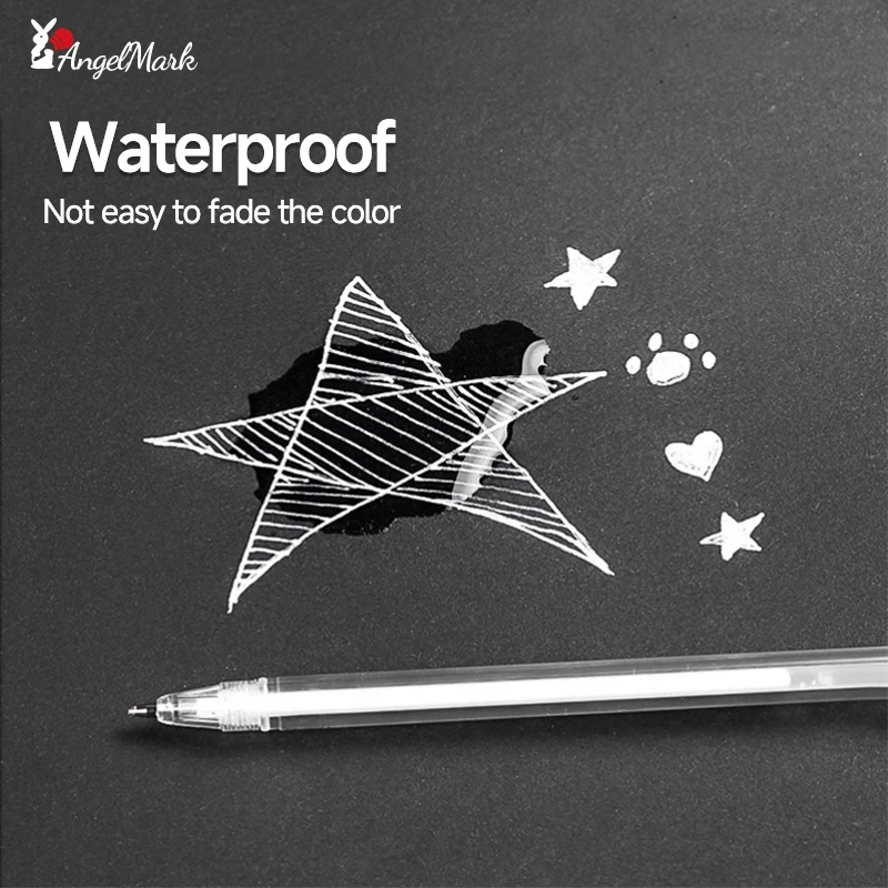 Pen+Refill Set Gel Pen Highlight Refill White Color Shinning Refill Painting Markers Drawing Pen School Supplies Multifunction 3