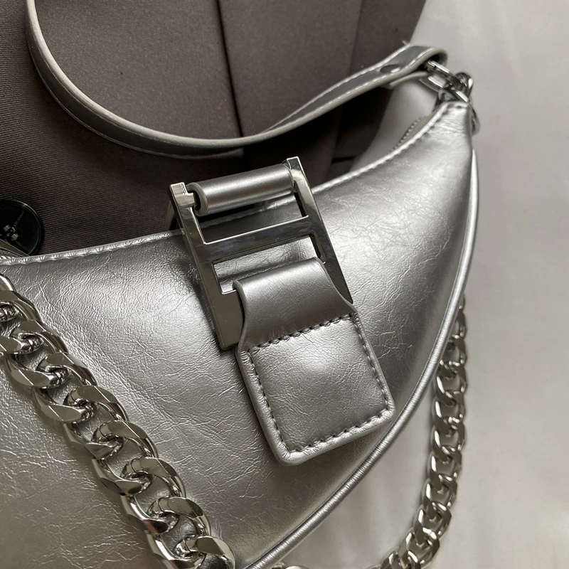 Mode unregelmäßige Achsel Tasche trend ige Hobo Handtasche Designer Tasche solide Pu Leder Umhängetaschen Luxusmarke Sack ein Haupt – Detail 25