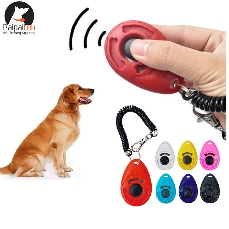 1Pcs Training Clicker Various style Pet Cat Dog Click Trainer Aid Adjustable WristStrap Sound Key Chain Dog Repeller Pet Product pet training clicker